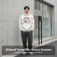 Letter Print Hoodie, Unisex, Long Sleeve, Korean Style, Loose Fit