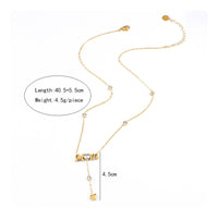 Mom Letter Necklace Zircon Set Fashional Heart Necklace Sentimental Gift Women's Jewelry for Parents