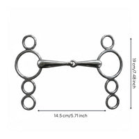 4-Loop Horse Rust Resistant Mouthpiece Solid Jointed Mouth for Riding
