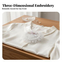 Korean Design 3D Flower Brooch Cute Design DIY Embroidery Embellishment Handmade for Seamstresses, Designers, Bag Customization