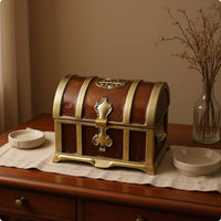 Treasure Chest Jewelry Box Alloy Vintage Jewelry Box Curved Lid