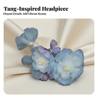 Lustrous Bead Lotus Crown Vintage Design Traditional Chinese Attire Hair Accessory Gauze Flower Headdress Celestial Ancient