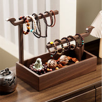 Tabletop Jewelry Rack Horizontal Rods Bead Organizer Open Tray Jewelry Display Stand