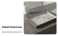Multi-Functional Jewelry Display Tray Scratch Protection Walnut Wood Grain Accessory Tray Stackable Design for Vendors, Trade Exhibit