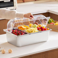 Transparent Hinged Lid Pastry Cover Particle-Resistant Buffet Display Cover Buffet Food Protector High Visual Openness Catering
