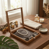 Glass Lid Jewelry Box Divided Interior Velvet Lined Jewelry Box Removable Compartments Storage Item