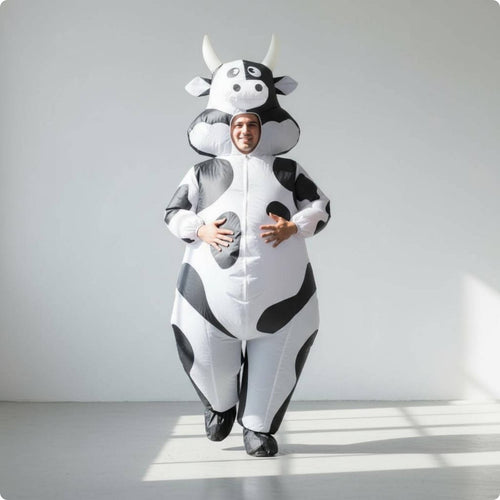 Inflatable Cow Costume Cute Cow Inflatable Suit Eye-Catching for Festival, Event