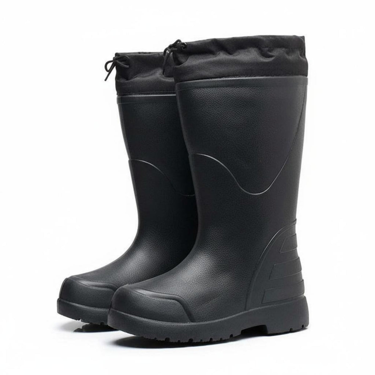 Non-Slip Fleece Lined Rain Boots Single-Piece Molding Waterproof Medium Calf Boots Keep Warm for Farmers, Fishermen, Rainy Days, Outdoors