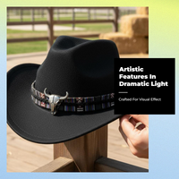 Wide Brim Cowboy Sun Hat, Unisex, Adjustable, UPF40+