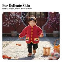 Children's Jacket, Cartoon Pattern, Winter Thick Coat, Chinese Style, Unisex, New Year Outfit, Infant Tang Suit, Festive Wear