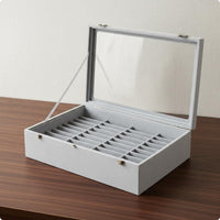 40 Slot Bangle Case Dust Protection Dustproof Bangle Storage Box Secure Latches Glass Lid Jewelry Tray for Retail Display