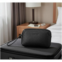 Men's Clutch Bag Multi-Compartment Men's Wristlet Pouch Detachable Wrist Strap