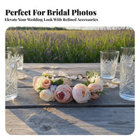 Bohemian Floral Crown Headband, Handmade Flower Hair Accessory, Bridal Wedding Photo Prop