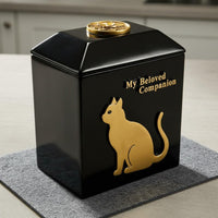 Feline Shaped Urn Resin Craft Feline Memorial Urn Sealed