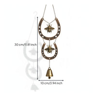 Rustic Hanging Ornament Cutout Horseshoe Bee Chime Chain-Suspended