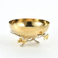 Bowl with Butterfly Base Sculptural Gold Metal Bowl Decorative Pedestal Tray with Gold Base