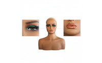 Mannequin Head with Shoulders Skin Tone Female Mannequin Bust Lightweight Hairpiece Display Head for Salon Owners, Jewelers, Hair Salons
