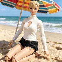 1/6 Scale T-Shirt Handmade 1/6 Doll Shirt Cloth Material for Display