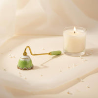 Long Handle Candle Wick Smotherer Smokeless Vintage Enamel Candle Wick Smotherer Dome Shaped Wick Extinguishing Tool Smoke-Clear