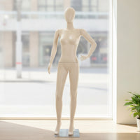 Flat-Shoulder Female Display Mannequin Slim Female Mannequin Standing Commercial-Grade for Boutiques, Visual Merchandisers, Fashion Designers, Shop Window, Clothing Store