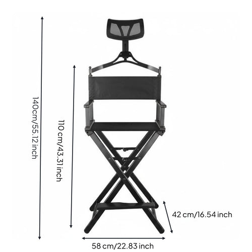 Aluminum Folding Director Chair Heavy Duty Portable Furniture with Headrest