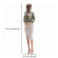 Female Figurine Detailed Paint Miniature Figure Pencil Skirt Display Decor