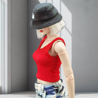 1/6 Scale Sleeveless Top Multiple Hues Available 1/6 Scale Vest 12 Inch Doll Sleeveless Shirt Ribbed Texture Toy Accessory