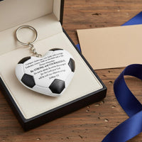 Soccer Heart Keychain Lightweight Soccer Ball Heart Pendant Presentable Dimensional Ball Keychain for Backpack