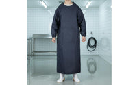 Long Sleeve Denim Apron Stain-Resistant Backwards Wear Work Coat Large Pocket