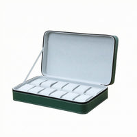 Zippered Watch Case Hinged Lid Padded Watch Organizer Rectangular