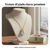 Chinese Jade Peace Buckle Necklace Niche Design Chinese Jade Clavicle