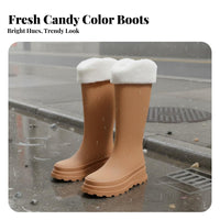Non-Slip Sole Knee-High Rain Boots Easy to Clean Tall Rain Boots Single-Piece Molding for Adults, Dog Walkers, Outdoor, Gardening