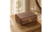 Walnut Jewelry Case Hand-Polished Finish Double Layer Jewelry Box Velvet