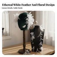 7 Pieces White Feather Hair Fastener Set Fairy Design White Feather Hair Fastener Headwear Elegant Handmade Look