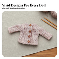 1/12 Miniature Doll Sweater Soft Knitted Doll Cardigan Button Closure Miniature Sweater for Hobbyists