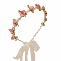 Girls' Princess Crystal Flower Headband, Mesh Ribbon, Floral, Sweet Handmade Design