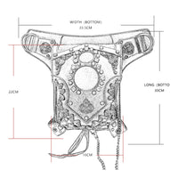 Steampunk Waist Bag with Chains Adjustable Gothic Belt Bag with Metal Rings Small Fanny Pack for Cosplayers, Festival Goers, Festivals, Concerts