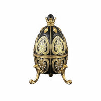 Jewelry Container Decorative Egg Box Trinket Holder Metal Structure Enamel Finish Rhinestone Accent Suitable for Gift Giving Dressing Table Placement