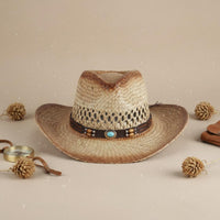 Straw Cowboy Hat Breathable Cowboy Straw Hat Protection for Outdoor