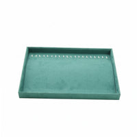 Jewelry Display Tray Green Accessory Storage Shallow