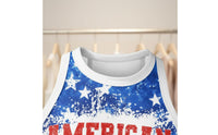 Patriotic Crop Top Slim Fit American Flag Crop Top Digital Print Round Neck Sleeveless Vest for Teens