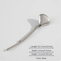 Glossy Metal Suit Pin Statement Piece Abstract Minimalist Brooch Lightweight
