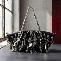Ruched Shoulder Bag Stylish Handbag with Chain Strap Dumpling Bag Chic Purse Trendy for Women, Night out, Parties