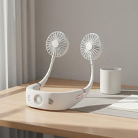 Lightweight & Portable Rechargeable Neckband Fan Ergonomic Fit Hands-Liberated Cooling Fan 360° Surround Airflow for Sports, Office