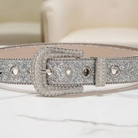 Grommet Glitter Belt Y2K Aesthetic Rhinestone Glitter Belt Versatile for Night Out