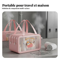 Portable Skincare Organizer Wet and Dry Separation Double Compartment Makeup Bag