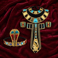 Desert Kingdom Princess Dress Costume Accessories Adjustable Ancient Nile Queen Costume Vintage Style Nile Gown Egypt Belt Headband for Women, Halloween, Party, Cosplay