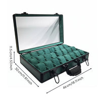 Watch Display Case 24-Slot Watch Case Windowed Lid