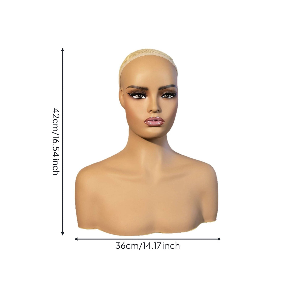 PVC Mannequin Head Stand Compatible Necklace Display Bust Lifelike for Salon