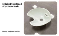Front Neck Opening Hairdresser Sink Molded Shampoo Basin Salon Shampoo Bowl Raised Mounting Base